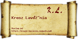 Kresz Lavínia névjegykártya